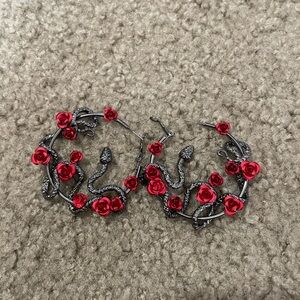 Snake Rose Earrings